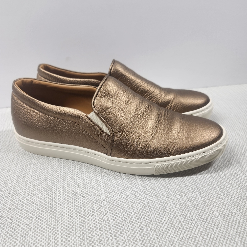 Moreschi size 36 leather bronze metallic fashion sneaker slip on made in Italy